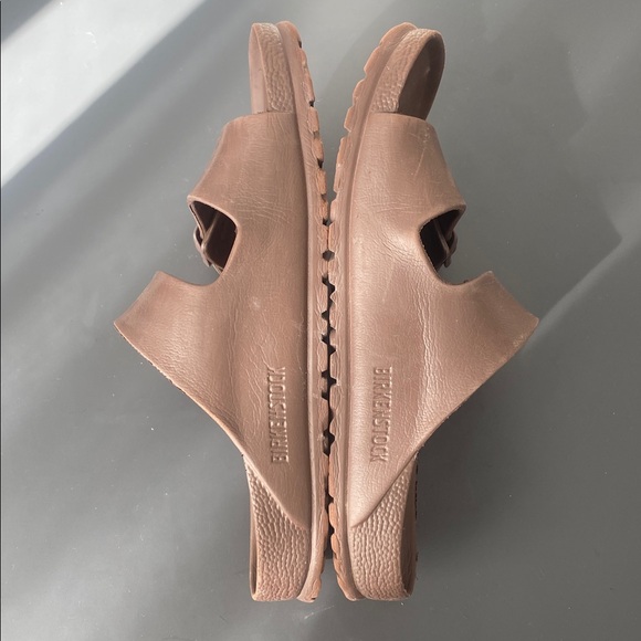 Birkenstock Brown Double-Buckle Slide Waterproof Sandals Sz 38 Vacation Beach - Picture 12 of 14